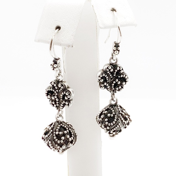 SOLD 🔥 Lois Hill 925 Bead Ornate Dangle Earrings - Picture 4 of 8